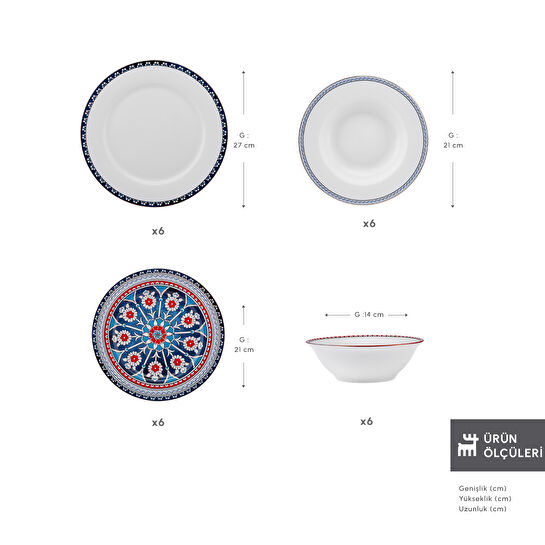 Karaca Elegance Bone Ancient 24 Parça 6 Kişilik Yemek Takımı