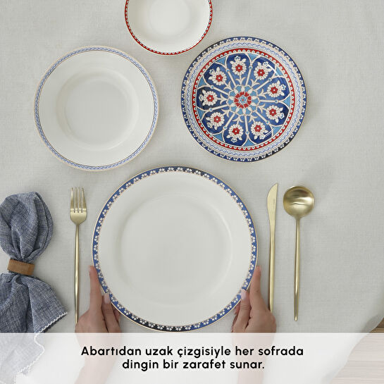 Karaca Elegance Bone Ancient 24 Parça 6 Kişilik Yemek Takımı