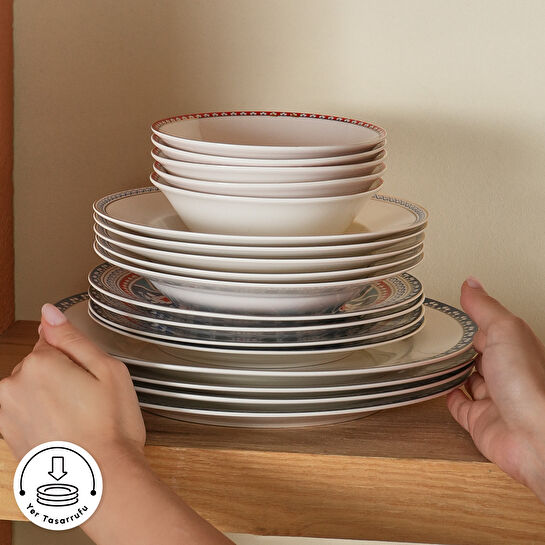 Karaca Elegance Bone Ancient 24 Parça 6 Kişilik Yemek Takımı