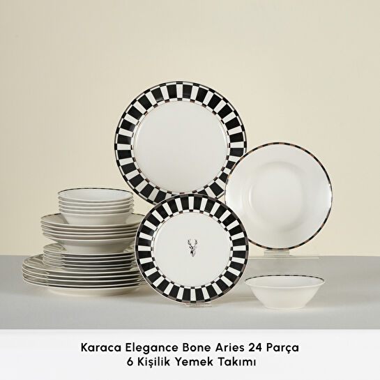 Karaca Elegance Bone Aries 24 Parça 6 Kişilik Yemek Takımı