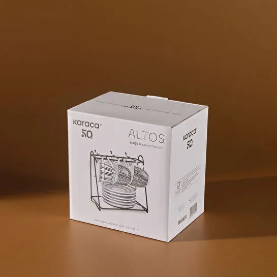 Karaca Altos Metal Standlı 6 Kişilik Kahve Fincan Takımı 90 ml