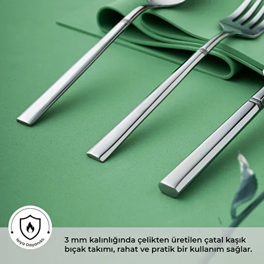 Emsan Penta 18 Parça 6 Kişilik Tatlı Çatal Kaşık Bıçak Seti