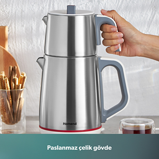 Homend Royaltea 1709H Dokunmatik Konuşan Çelik Çay Makinesi Inox