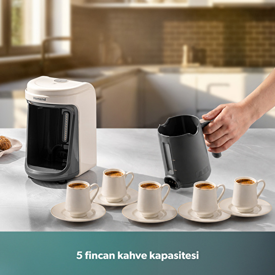 Homend Pottoman 1830h Bulut Kremi Türk Kahve Makinesi