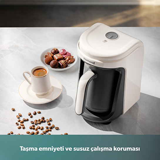 Homend Pottoman 1830h Bulut Kremi Türk Kahve Makinesi