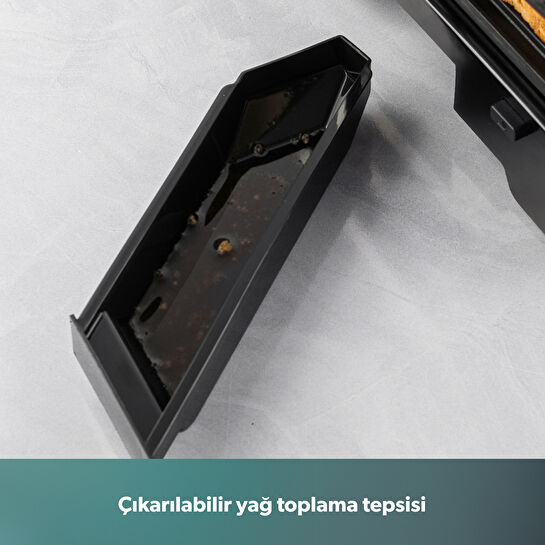 Homend Grilliant 1341H Inox Gövdeli, Döküm Plakalı, 5 Programlı, Led Ekranlı Tost ve Izgara Makinesi