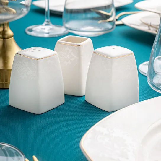 Emsan Bone Yeni Nilüfer 60 Parça 12 Kişilik Yemek Takımı Yarım Kare