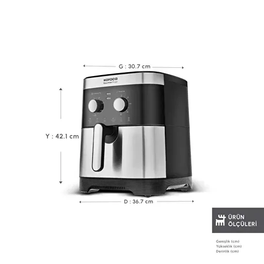 Karaca Gourmet Ekstra Büyük Hacim 8 Kişilik Airfryer