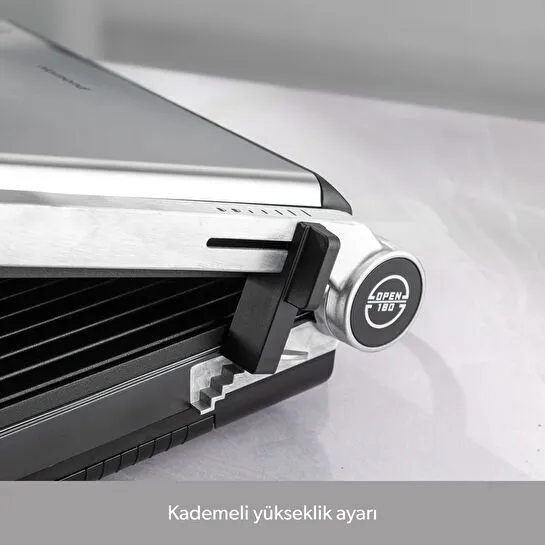 Homend Grilliant 1342H 3 in 1 Inox Gövde Çift Taraflı XL Döküm Plaka Tost ve Izgara Makinesi