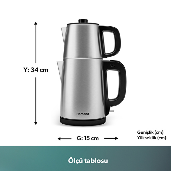 Homend Royaltea 1728H Çelik Çay Makinesi Inox