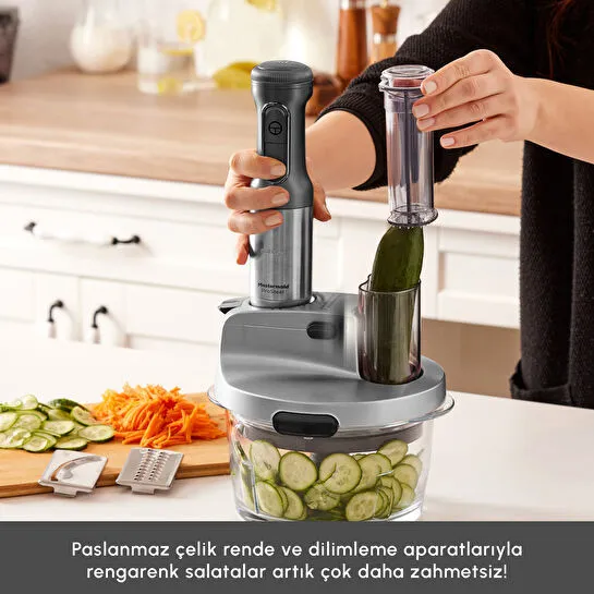 Karaca Mastermaid Prosteel Uzun Blender Ayaklı 6 Bıçaklı Cam Mutfak Robotu 2500W Galaxy Grey