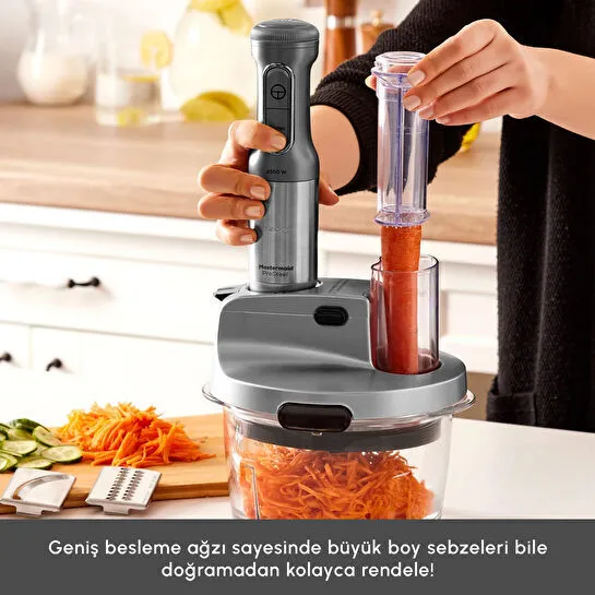 Karaca Mastermaid Prosteel Uzun Blender Ayaklı 6 Bıçaklı Cam Mutfak Robotu 2500W Galaxy Grey