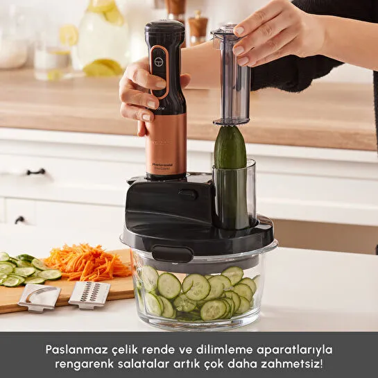 Karaca Mastermaid Prosteel Uzun Blender Ayaklı 6 Bıçaklı Cam Mutfak Robotu 2500W Black Copper