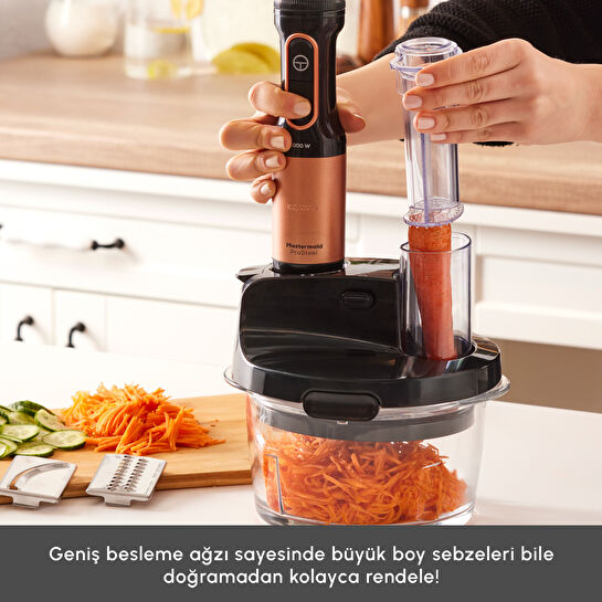 Karaca Mastermaid Prosteel Uzun Blender Ayaklı 6 Bıçaklı Cam Mutfak Robotu 2500W Black Copper