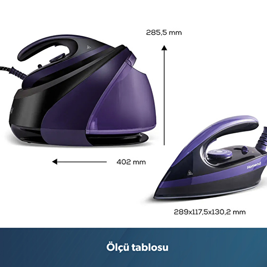 Homend Jetsteam 1173h Buhar Kazanlı Ütü Mor Siyah