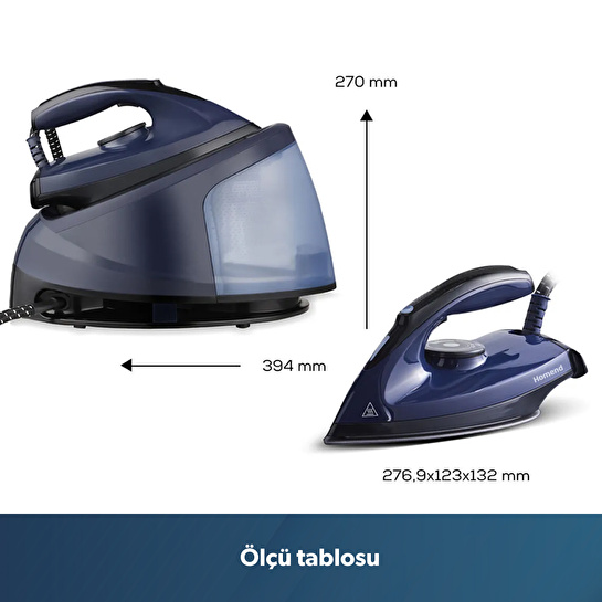 Homend Steamwork 1168H Buhar Kazanlı Ütü Lacivert