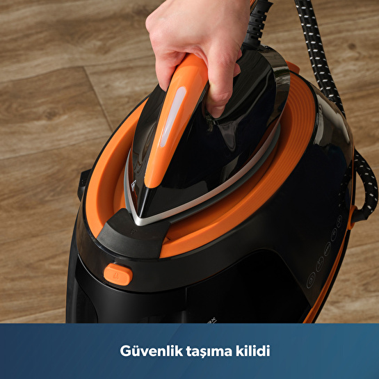 Homend Jetsteam 1174H Otomatik Sıcaklık Ayarlı Buhar Kazanlı Ütü Siyah Turuncu