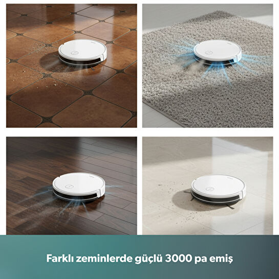 Homend Alex 1288h Moplu ve Akıllı Robot Süpürge Gyroscope Beyaz