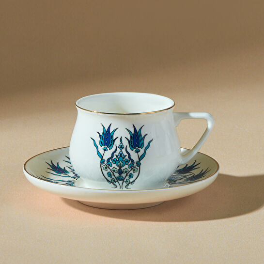 Karaca İznik Yeni Form 6 Kişilik Kahve Fincanı Takımı 100 ml