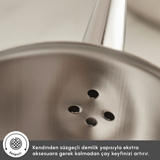 Karaca Yasemin İndüksiyon Tabanlı Çelik Midi Çaydanlık Takımı