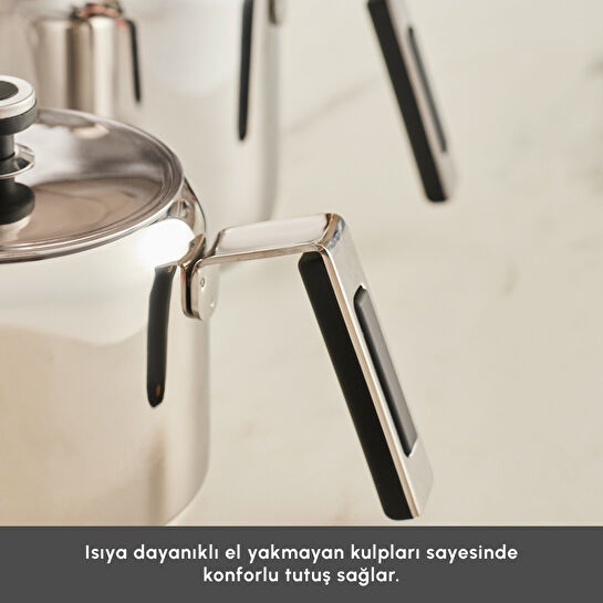 Karaca Yasemin İndüksiyon Tabanlı Çelik Midi Çaydanlık Takımı