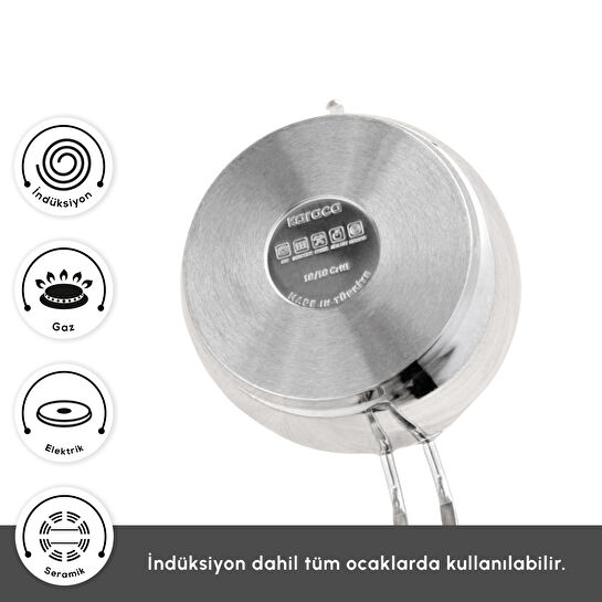 Karaca Yasemin İndüksiyon Tabanlı Çelik Midi Çaydanlık Takımı