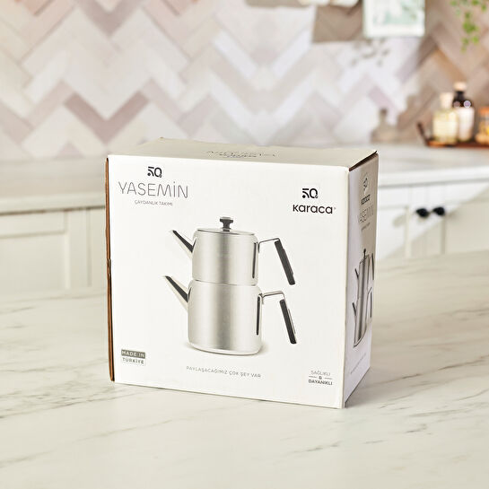 Karaca Yasemin İndüksiyon Tabanlı Çelik Midi Çaydanlık Takımı