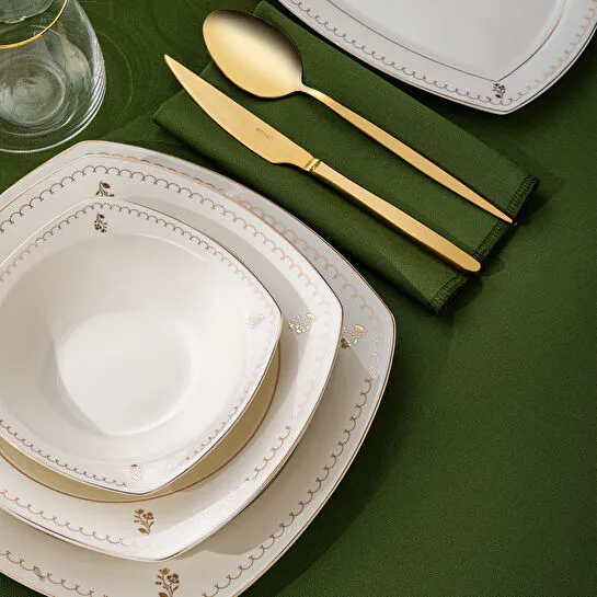 Emsan Belinda 60 Parça Yarım Kare 12 Kişilik Yemek Takımı