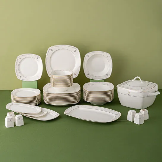 Emsan Belinda 60 Parça Yarım Kare 12 Kişilik Yemek Takımı