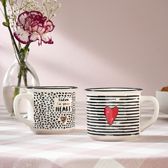 Karaca Love Kalpli 2'li Çay Fincanı 180 ml