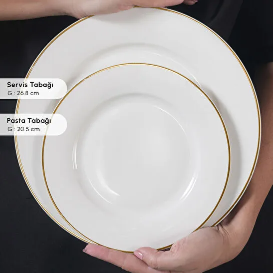 Karaca Elegance Bone Rebeca 24 Parça 6 Kişilik Yemek Takımı Gold