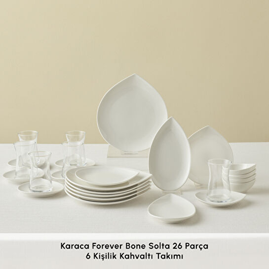 Karaca Forever Bone Solta 26 Parça 6 Kişilik Kahvaltı Takımı