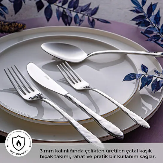 Emsan Akasya 24 Parça Kutulu Çatal Kaşık Bıçak Takımı