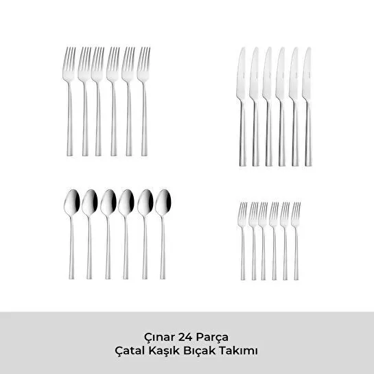Emsan Çınar 24 Parça Kutulu Çatal Kaşık Bıçak Takımı