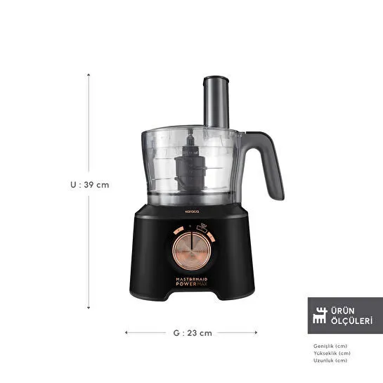 Karaca Mastermaid Power Max 11 in 1 Mutfak Robotu 2500W Black Copper