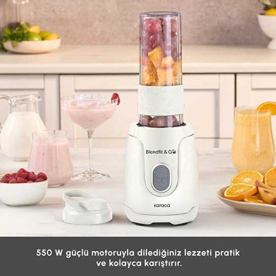 Karaca Blendfit Go Personal Kişisel Smoothie Blender Matte White