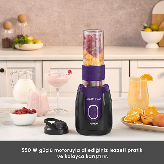 Karaca Blendfit Go Personal Kişisel Smoothie Blender Black Purple