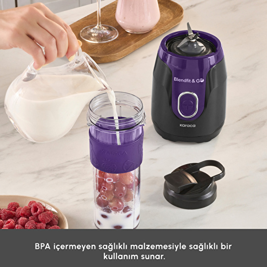 Karaca Blendfit Go Personal Kişisel Smoothie Blender Black Purple