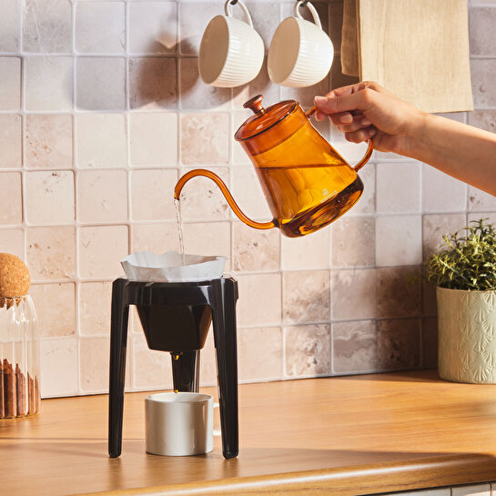 Karaca Martina Borosilikat Cam Coffe Kettle Orange 600 ml