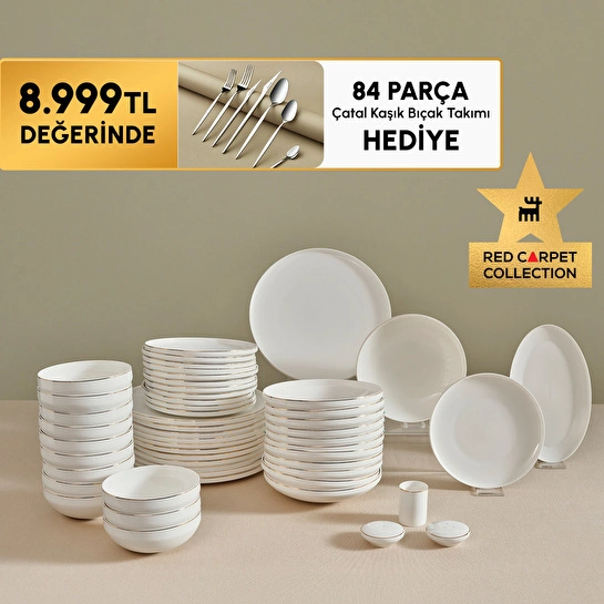 Karaca Red Carpet Collection Stream Bone Merope 53 Parça 12 Kişilik Yemek Takımı Gold
