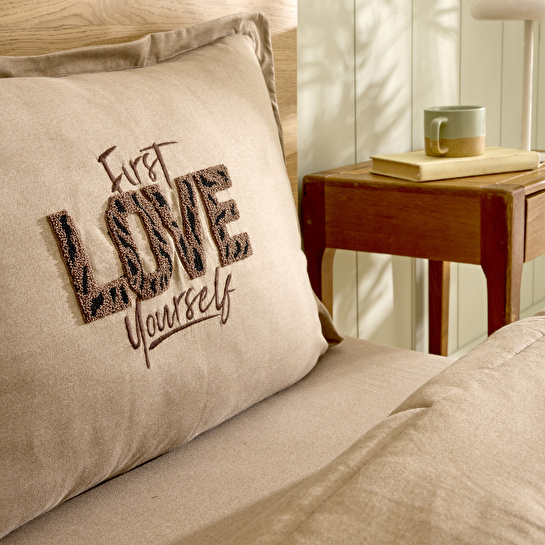 Karaca Home Motto Tek Kişilik Cotton Comfort Set/Uyku Seti Bej