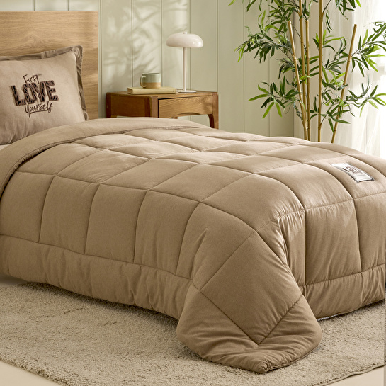 Karaca Home Motto Tek Kişilik Cotton Comfort Set/Uyku Seti Bej