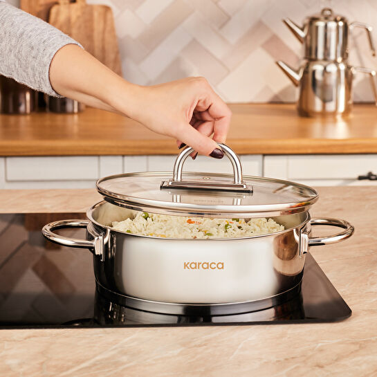 Karaca Platinium 17 Parça İndüksiyon Tabanlı Çelik Çeyiz Seti