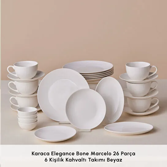 Karaca Forever Bone Marcelo 26 Parça 6 Kişilik Kahvaltı Takımı