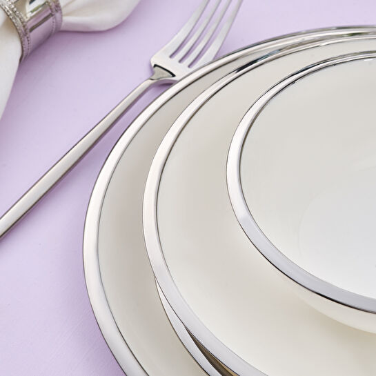 Karaca Stream Bone Ekinoks 53 Parça 12 Kişilik Yemek Takımı Platin