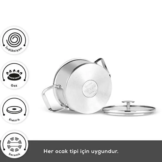 Karaca Vapor New İndüksiyon Tabanlı 6 Parça Çelik Tencere Seti