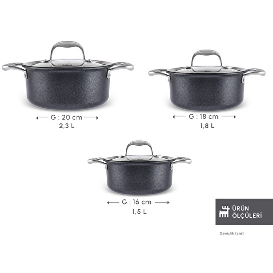 Karaca Biodiamond Pro İndüksiyon Tabanlı 6 Parça Tencere Seti