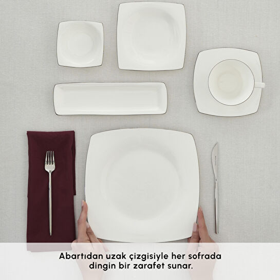 Karaca Fine Pearl Ragusa 26 Parça 6 Kişilik İnci Kahvaltı/Servis Takımı Platin