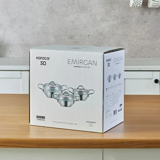 Karaca Emirgan İndüksiyon Tabanlı 6 Parça Çelik Sahan Set