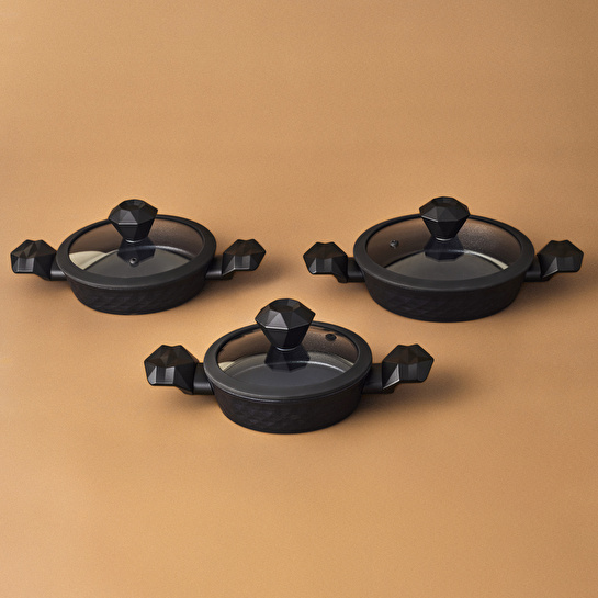 Karaca Biodiamond Antibakteriyel Kulp İndüksiyon Tabanlı 6 Parça Sahan Seti